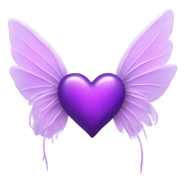 Purple Heart with fairy wings sticker