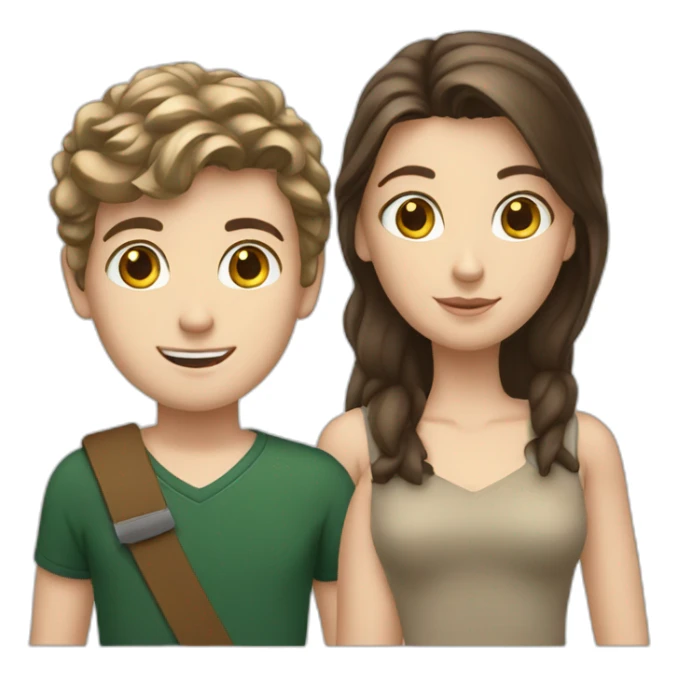 A lond White boy and two brunette white girls sticker