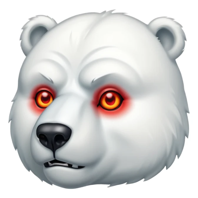 Eisbäre mit grimmigen bösen Blick und leuchtenden roten Augen sticker