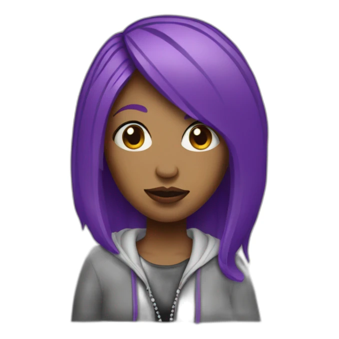 Rapper woman with purple hair sticker