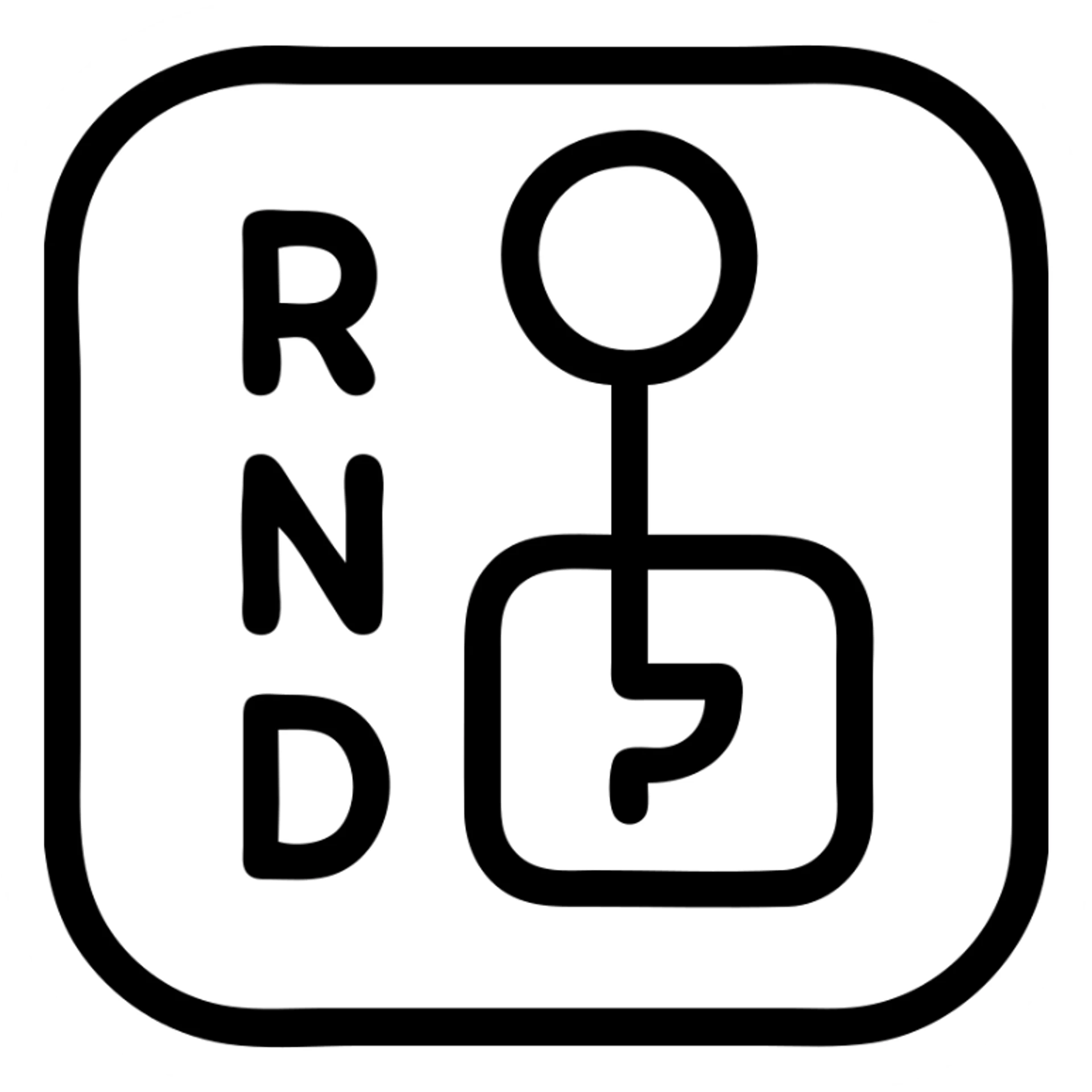 pink gear stick with 3 settings outlined icon sticker