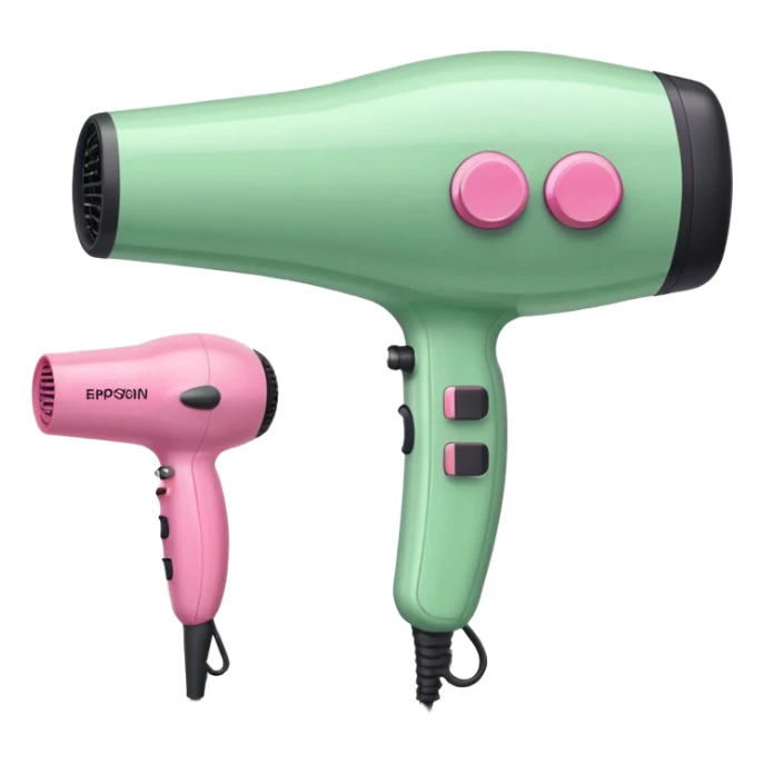 light green and pink hairdryer and straightener sticker