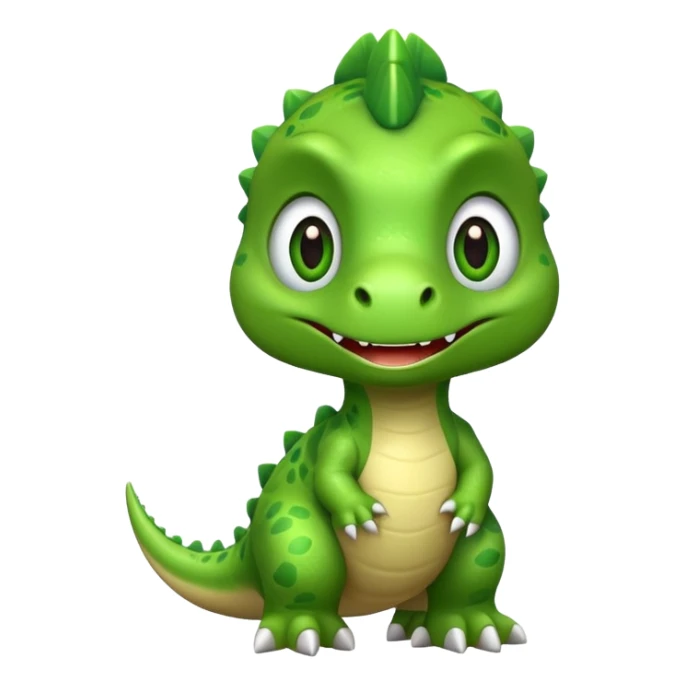 cute dinosaur with big eyes and friendly expression saying rawr sticker
