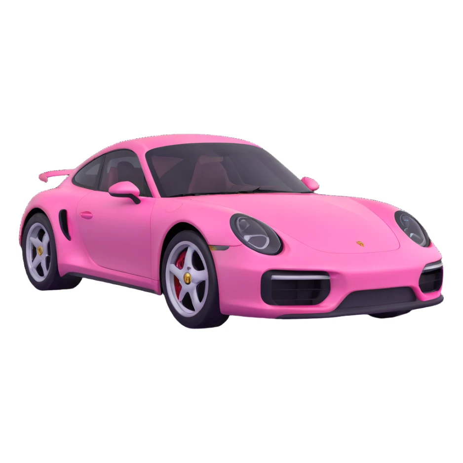 full view of a pink porsche sports car sticker