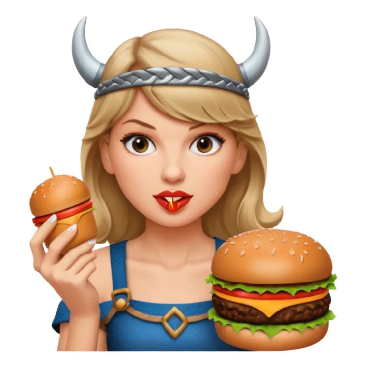Taylor Swift woman viking eating burger sticker