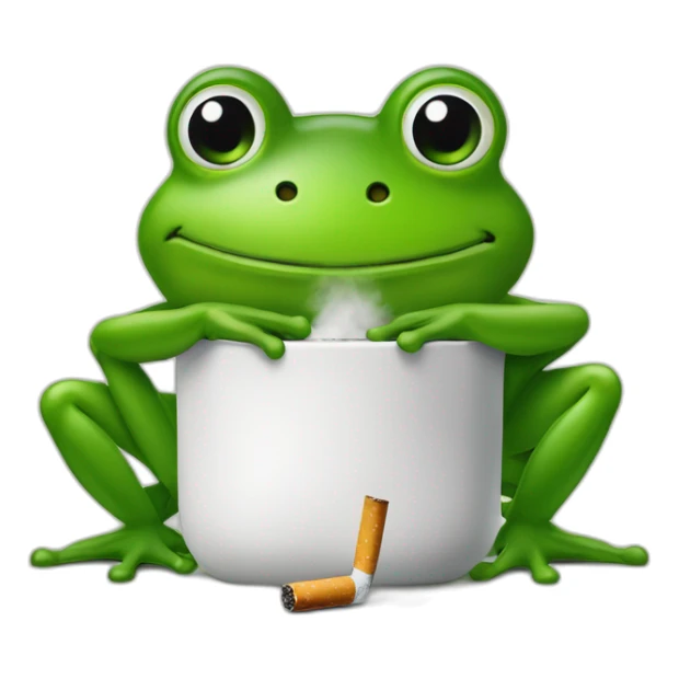 Une grenouille de vert fumant une cigarette  sticker