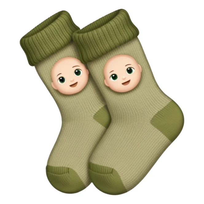 newborn baby socks khaki green  sticker