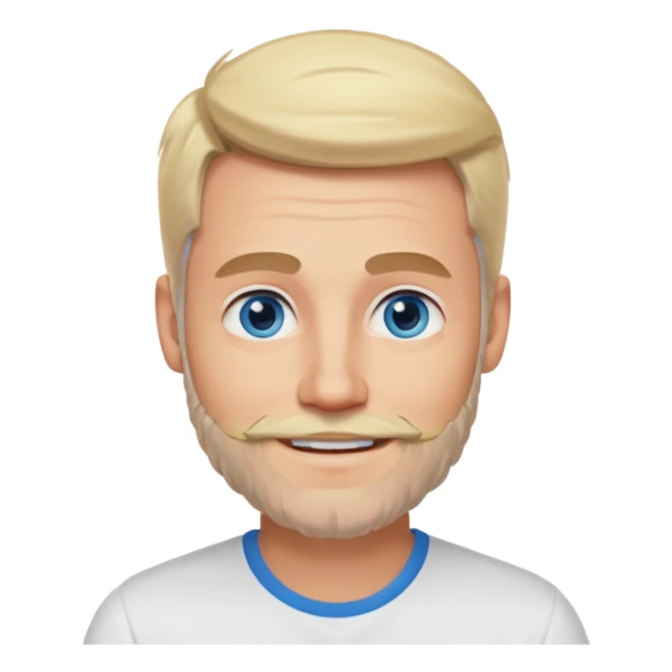 smiling blonde man, age 35, blue eyes, light beard sticker