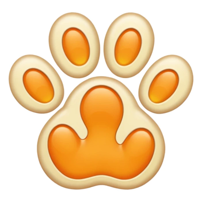 a very light pale pastel yellowy orange pawprint sticker