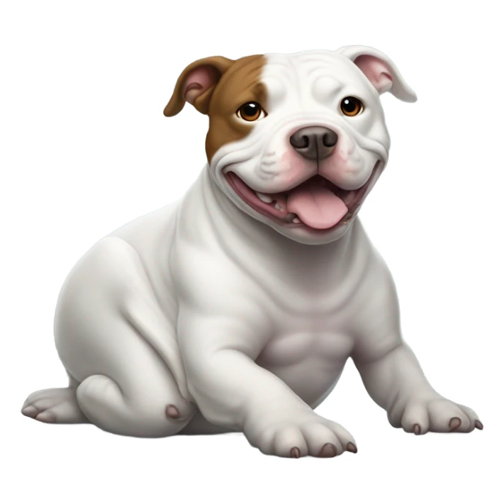 pitbull on top of beluga whale sticker