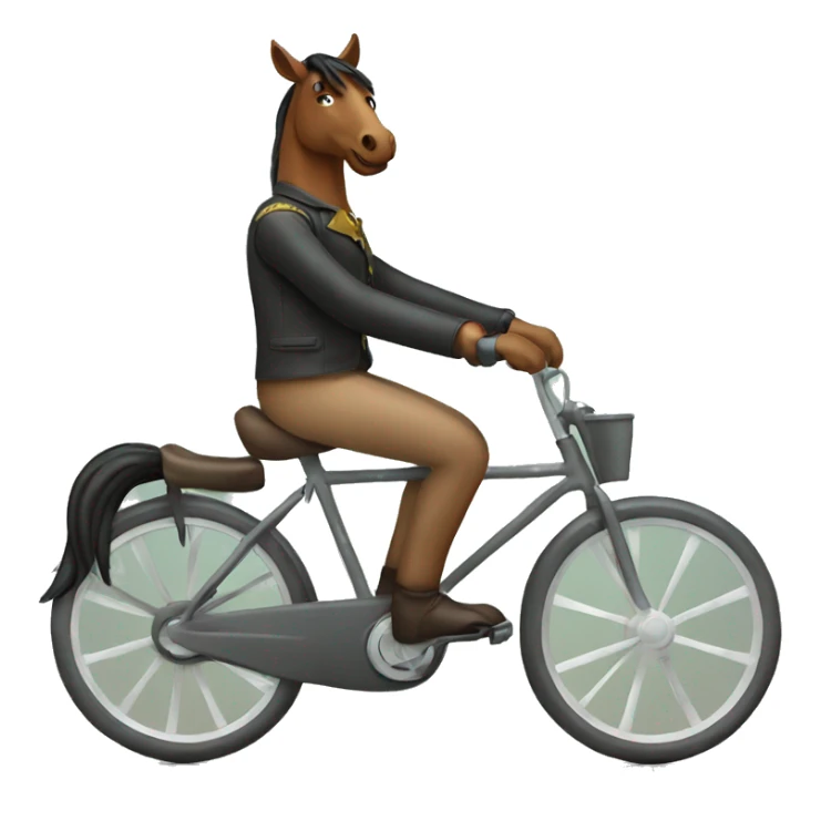 Horse riding a bike sticker