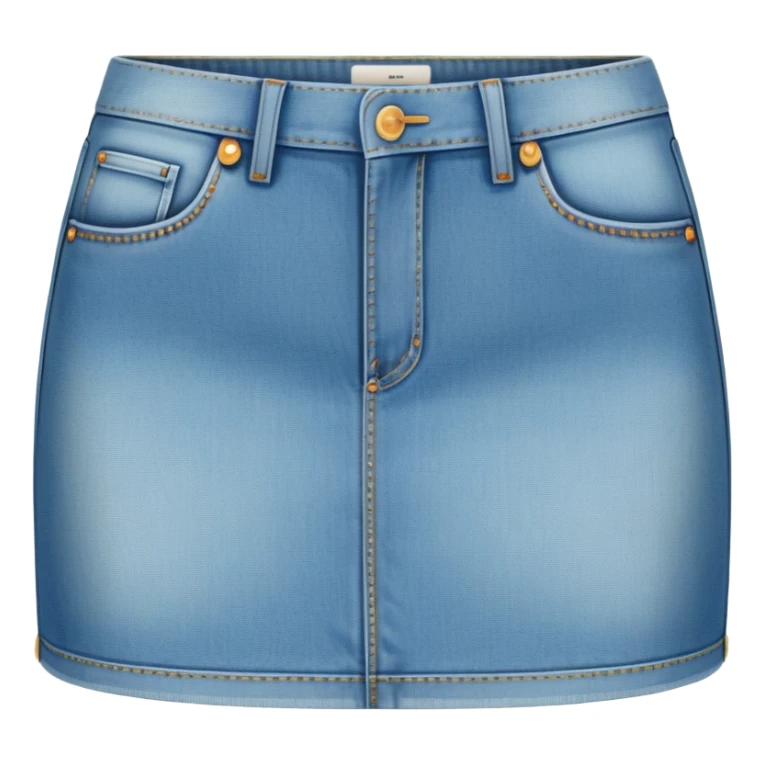 super realistic light denim mini skirt sticker