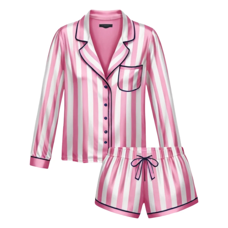 Striped pink and white silk Victoria’s Secret pajama set sticker