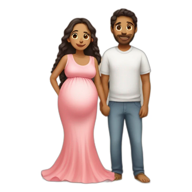 Latin pregnant couple sticker