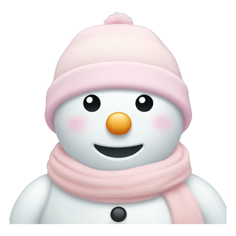 Cute white and light pink snowman sticker