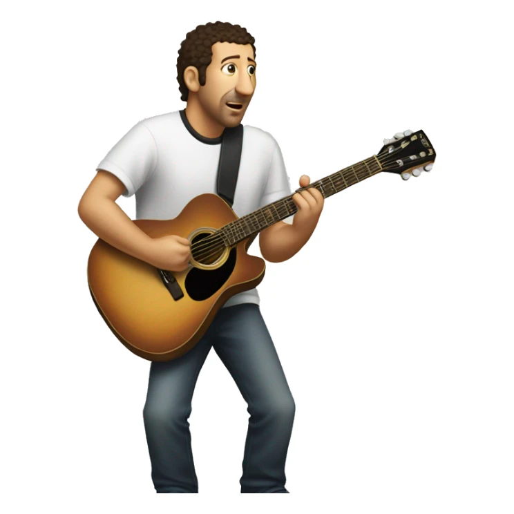 adam sandler playing guitar no beard sticker