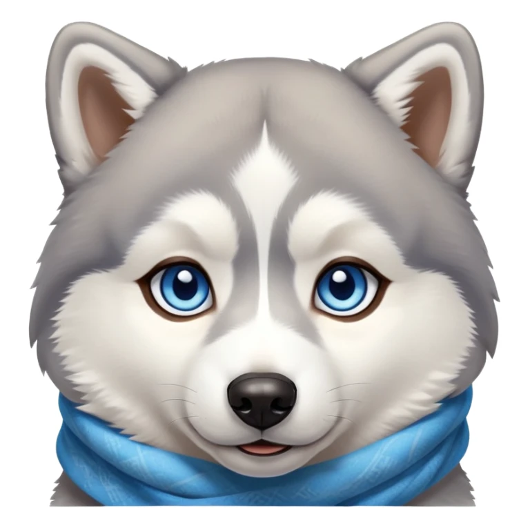 Husky with blue eye and brown eye and blue scarf sticker