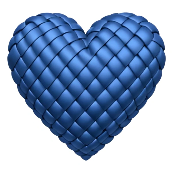 blue heart with a woven texture sticker
