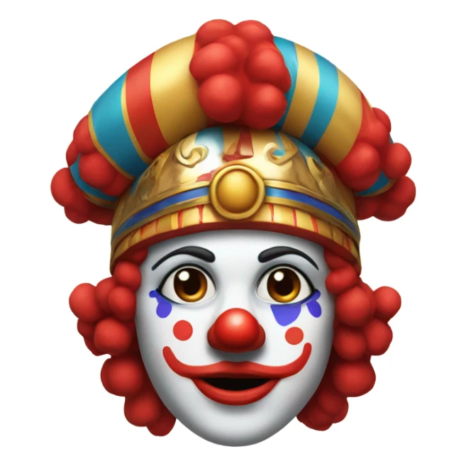 clown wearing Greek helmet sticker