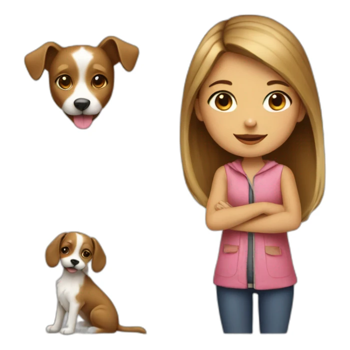 Girl wit a dog in the Paris  sticker