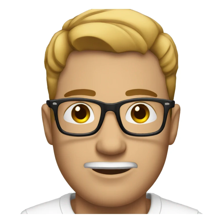 Guy with glasses and a white shirt with tattoos on his face  sticker