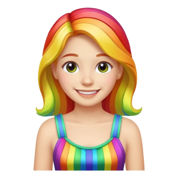 girl with rainbow dress sticker