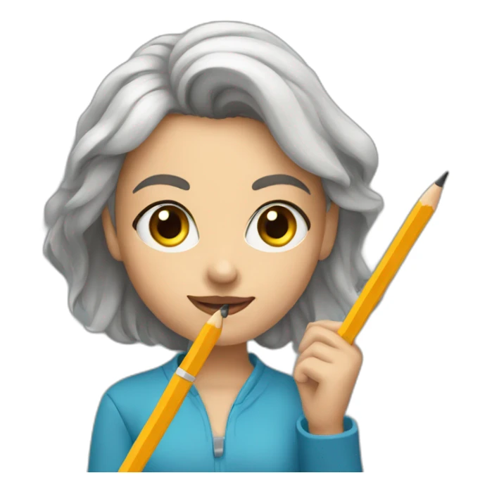 sarah ninsi holding a pencil sticker