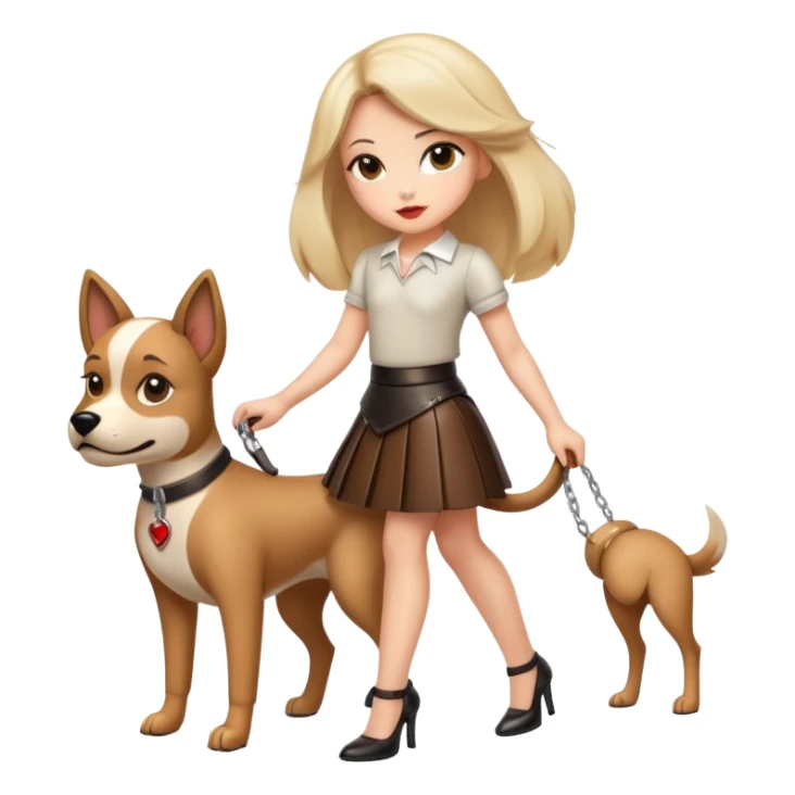 Girl dressed like a dog and in  leather skirt and heels sticker
