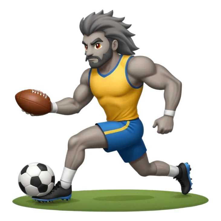 Lobo cinza jogando futebol  sticker