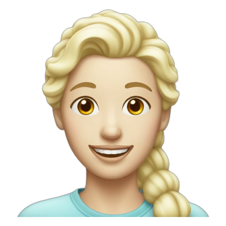 Smiling white blonde woman with frosting on her face sticker