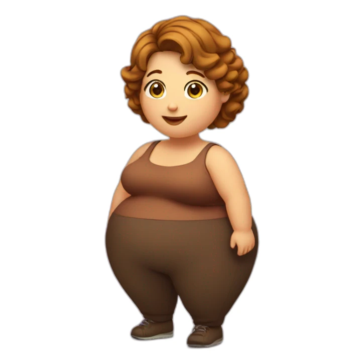 obese-woman-big-belly-cheveux-marron sticker
