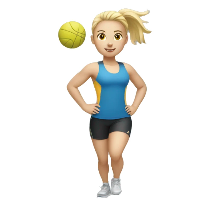 Big Blond girl doing sport sticker