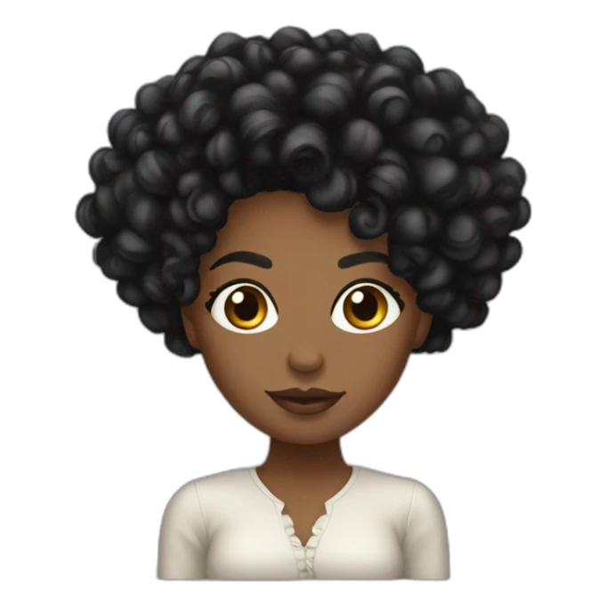 Beautiful Black women long kinky hair sticker