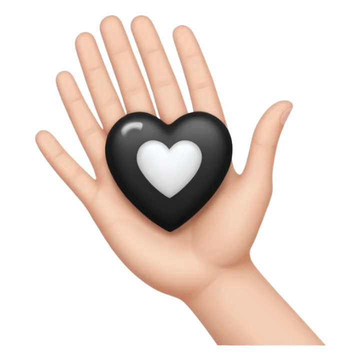  black and white heart on hand sticker