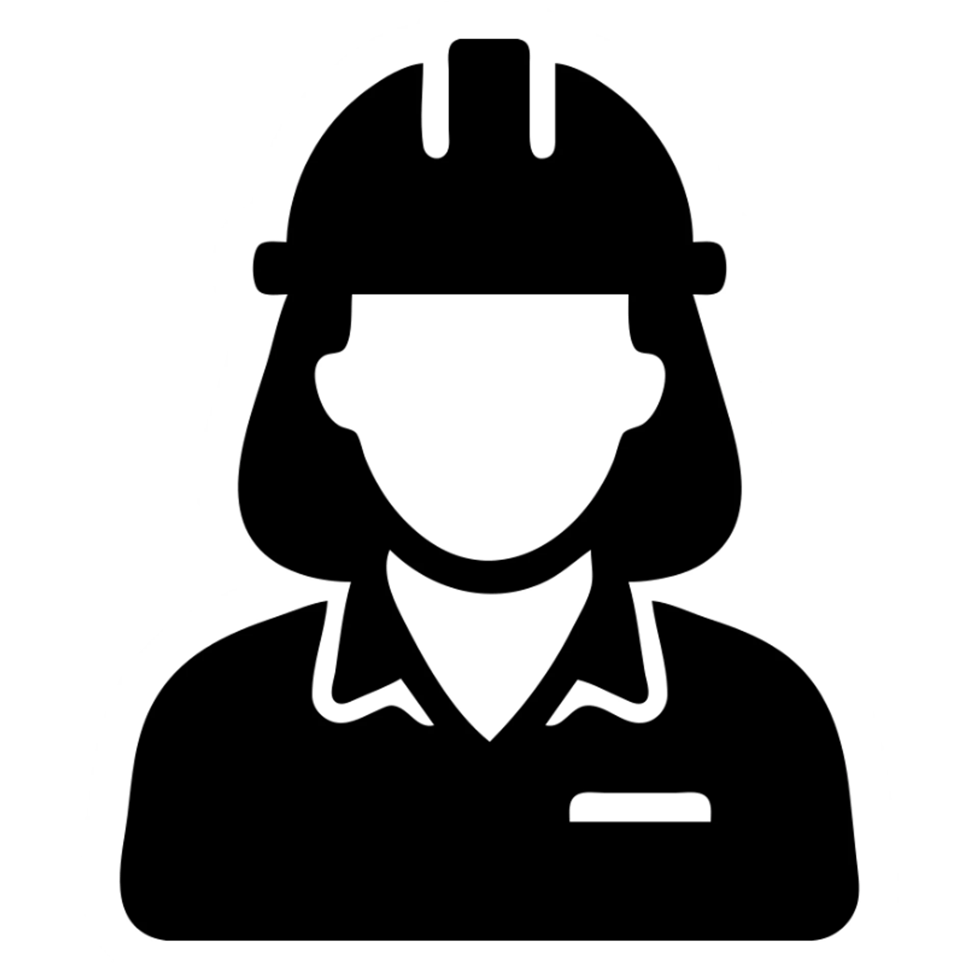 Female engineer with hard hat sticker