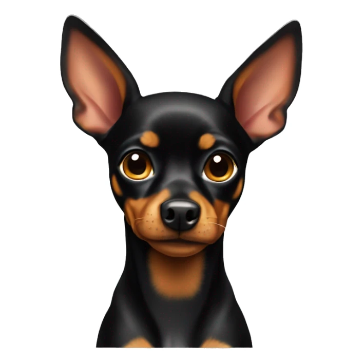 Black and tan min pin dog sticker