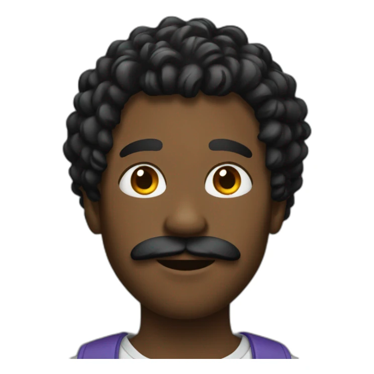 black men with twist hair with black moustache sticker