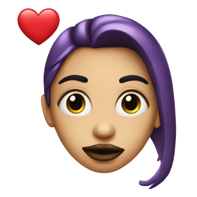 Freaky face with missy lips with  heart on the side  sticker