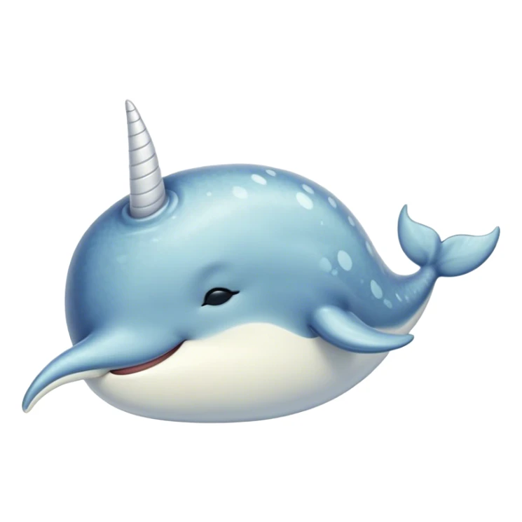 Meme-Worthy Cute Sleeping Narwhal Portrait Emoji, Head resting peacefully with a contented smile, showcasing a streamlined, mottled body with a softly spiraled ivory tusk and eyes gently closed in serene slumber, Simplified yet adorably endearing features, highly detailed, glowing with a soft, drowsy arctic light, high shine, relaxed and utterly lovable, stylized with an air of playful laziness, soft glowing outline, capturing the essence of a sleeping narwhal that feels destined to become the next viral icon of adorable rest! sticker