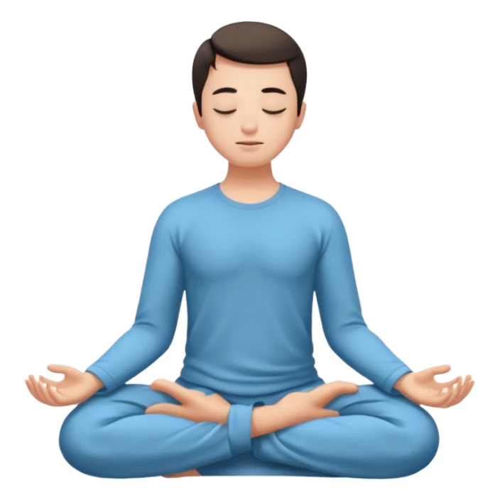 person meditating, gentle breath, peaceful look emoji sticker