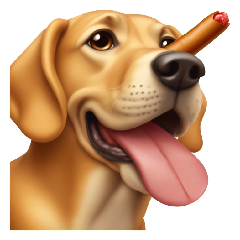 Hot dog with face and wrinkles smoking a cigar  sticker