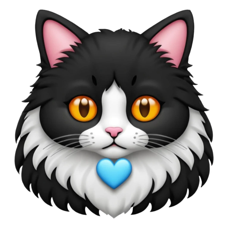 een zwarte kat met een hartje sticker