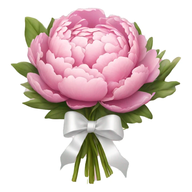 Pink peony bouquet with white ribbon  sticker