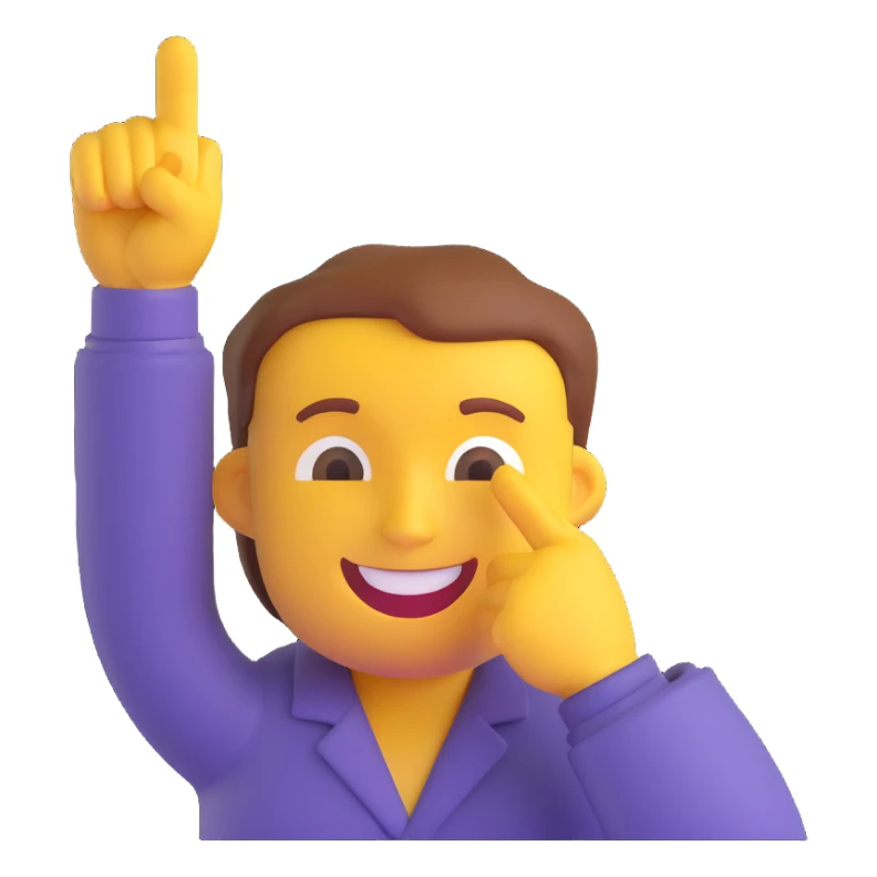 yellow round face mocking smile right hand raised to forehead forming L with thumb and index finger loser gesture sticker