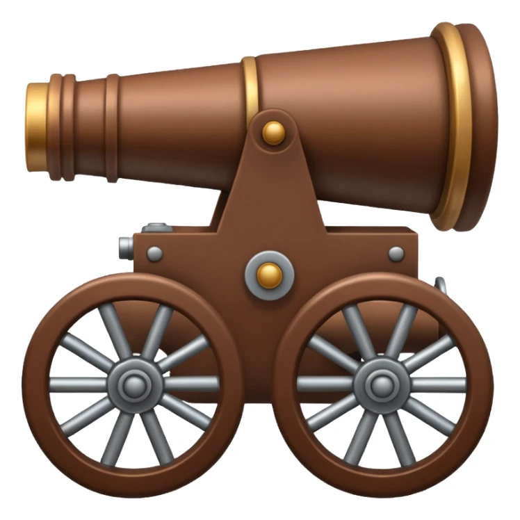 Create an emoji of a war cannon. The cannon should be brown. sticker
