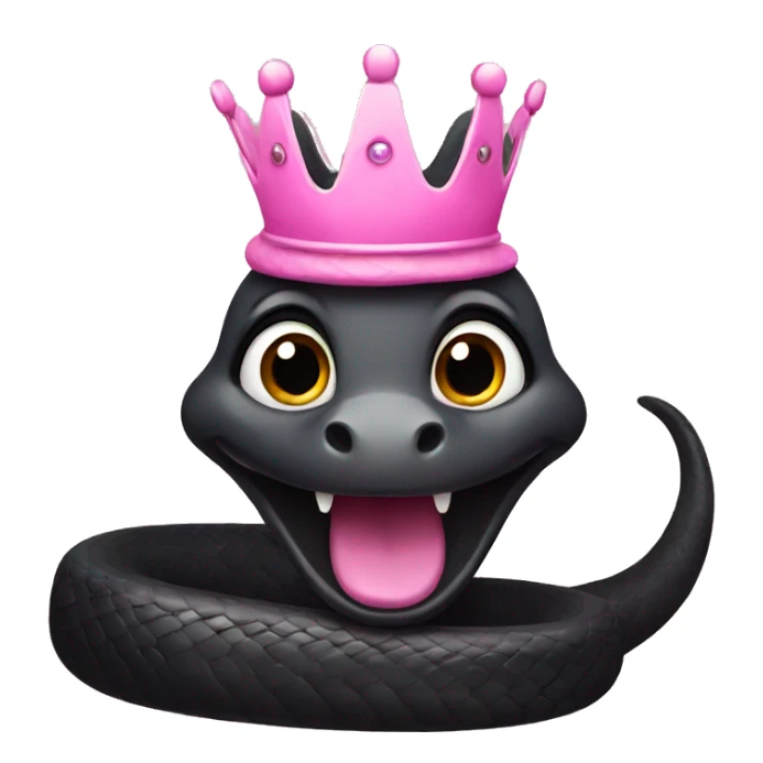 Happy Black snake with pink crown sticker
