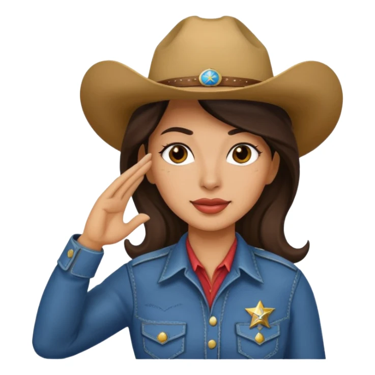 Saluting cowgirl Latina sticker