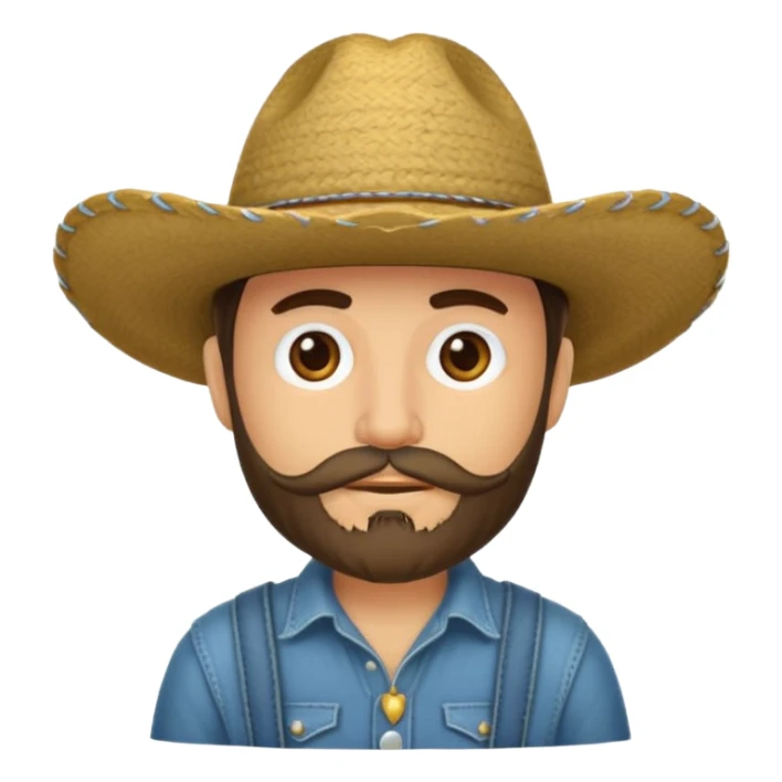Un muchacho con sombrero vaquero y con barba completa sticker