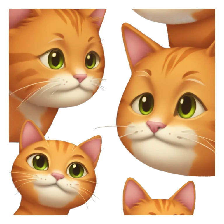 Big orange cat AND small tricolour kitty sticker