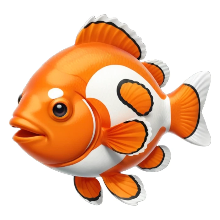 Full body of a clownfish, apple emoji style sticker